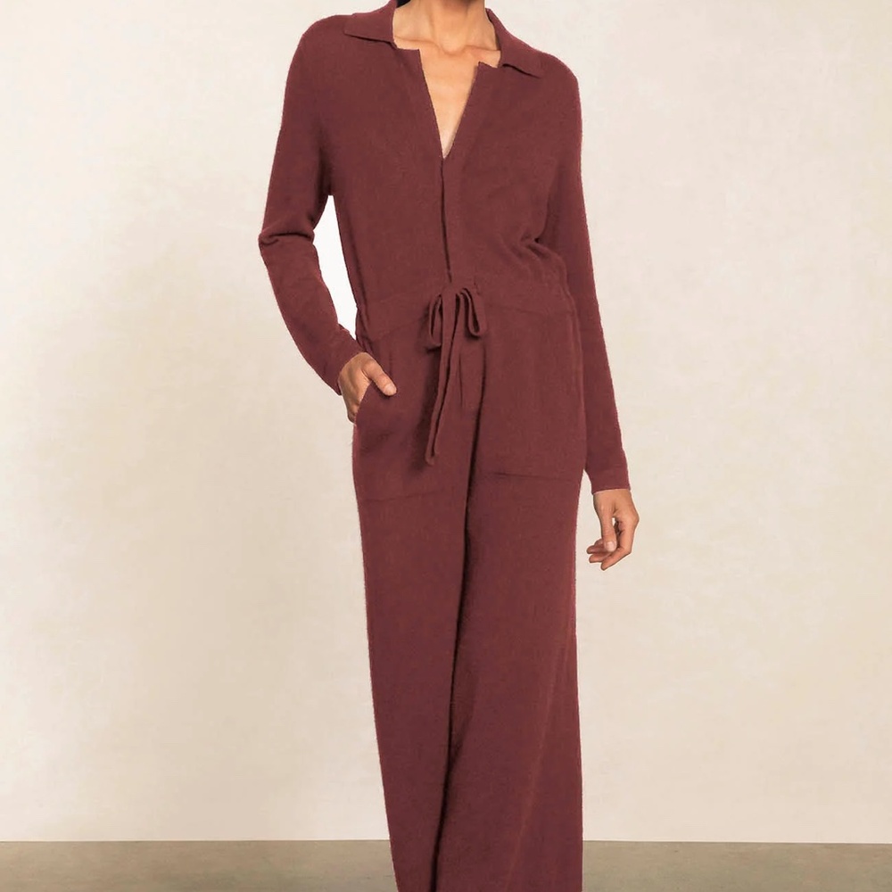 Naked Cashmere 100% Cashmere Jensen Jumpsuit in XS Currant NWT